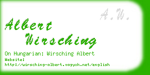 albert wirsching business card